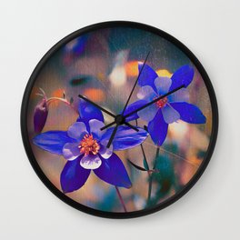 Colorado Columbine Flower Wall Clock