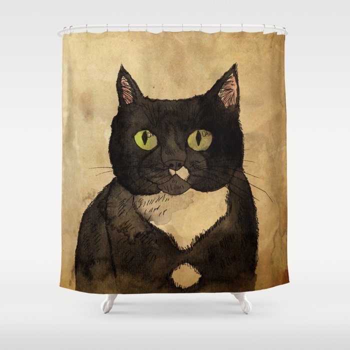 Black Cat Shower Curtain By Littlekingdom Society6