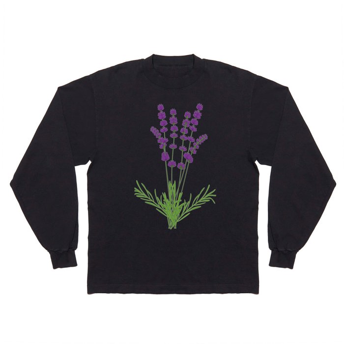Lavender Lavandula Flower Graphic Long Sleeve T Shirt