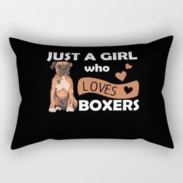 Only A Girl The Boxer Loves Dogs For Girls Rectangular Pillow