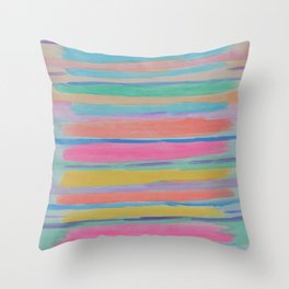 Rainbow Row Abstract Throw Pillow