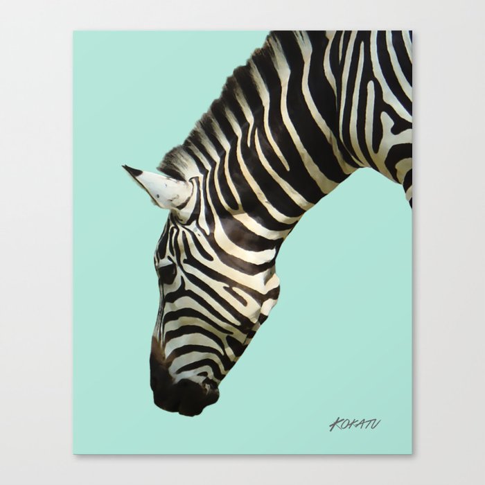 Zebra by Kokatu MINT Canvas Print