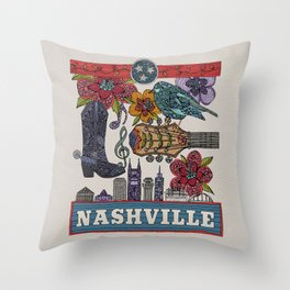 Nashville, TN Throw Pillow