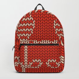 Christmas Pattern Red Knitted Bauble Bow Backpack