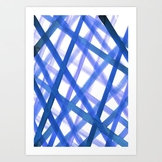 Criss Cross Blue Art Print