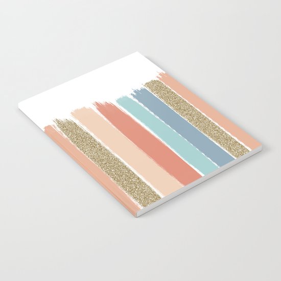 Mariko - Brushstroke, Painterly, painted, paint, summer, 70s colors Notebook