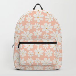 Retro Daisy Pattern - Peach Pink Bold Floral Backpack