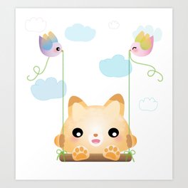 Baby fox Art Print