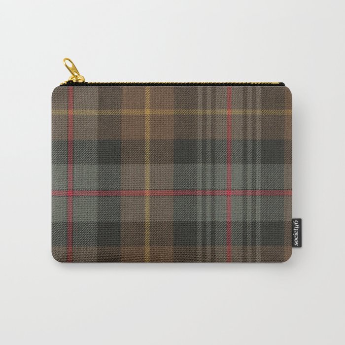 Vintage Brown Gray Tartan Plaid Pattern Carry-All Pouch