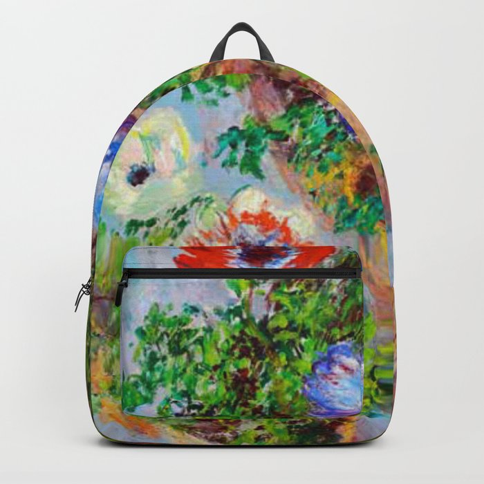 Claude Monet , Stilll Life with Anemones Backpack