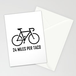 24 Miles Per Taco Cycling Stationery Card