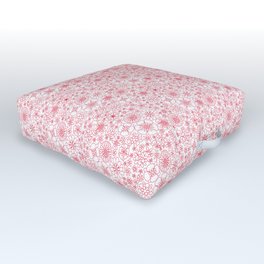 Wild Flowers - floral pattern red Outdoor Floor Cushion