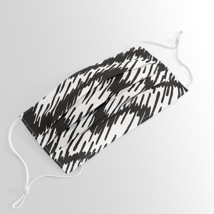 Black and White swirls pattern, Line abstract splatter Digital Illustration Background Face Mask
