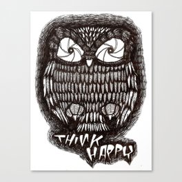 'Think Happy Owl' Canvas Print