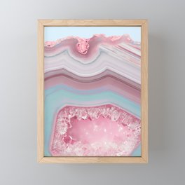 Blush and Teal Agate Framed Mini Art Print