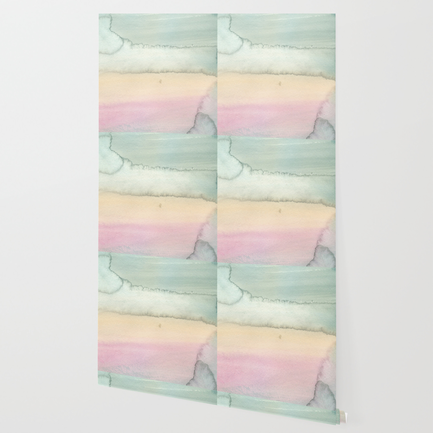 Pink And Blue Pastel Watercolor Wallpaper By Janykamitchell Society6