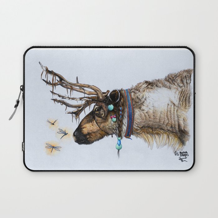 Reindeer and Dragonflies Laptop Sleeve