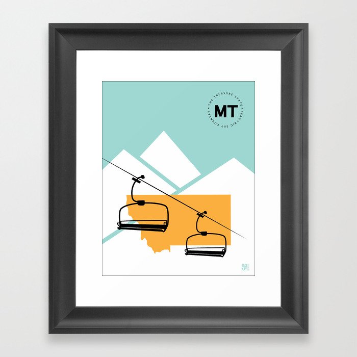 Skiing in Montana Framed Art Print