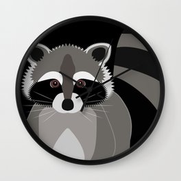 Raccoon in the Night Wall Clock