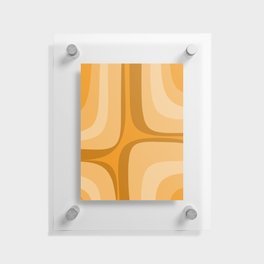 Retro Groove Minimalist Midcentury Abstract Pattern Mustard Ochre Orange Floating Acrylic Print