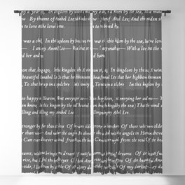 Annabel Lee Edgar Allan Poe black Classic Poem Sheer Curtain