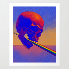 rainbow skull vista Art Print