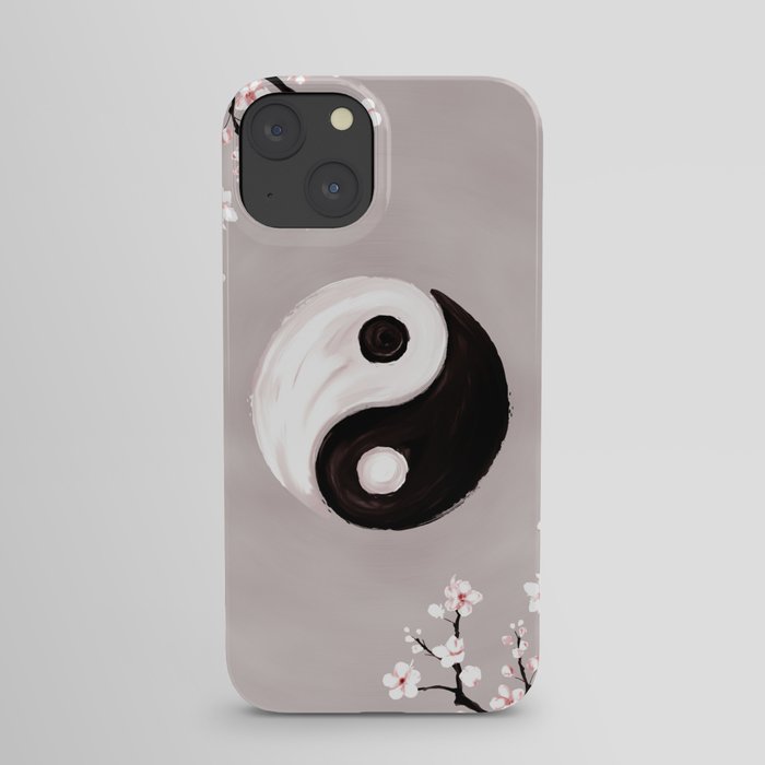 Yin Yang and Sakura Blossom iPhone Case