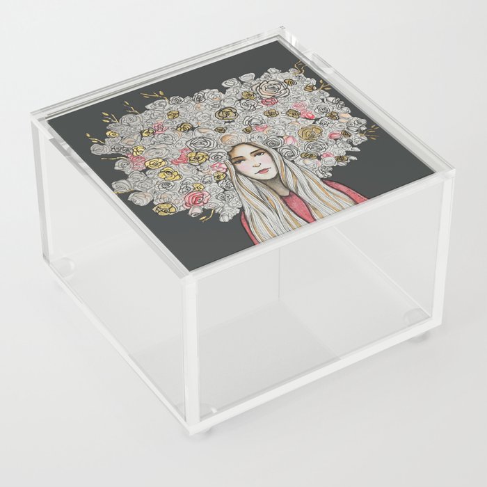 " Floret Gold " Acrylic Box