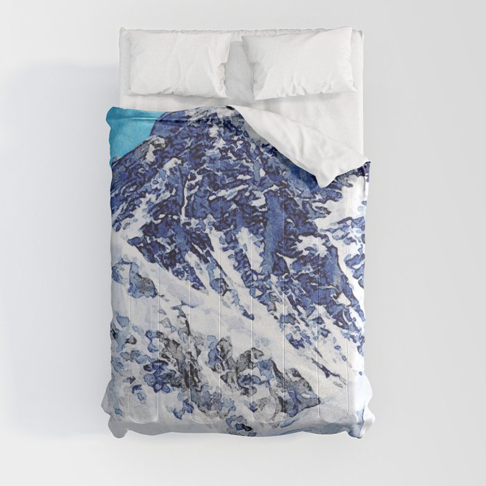 Watercolor Mount Everest Art Comforter