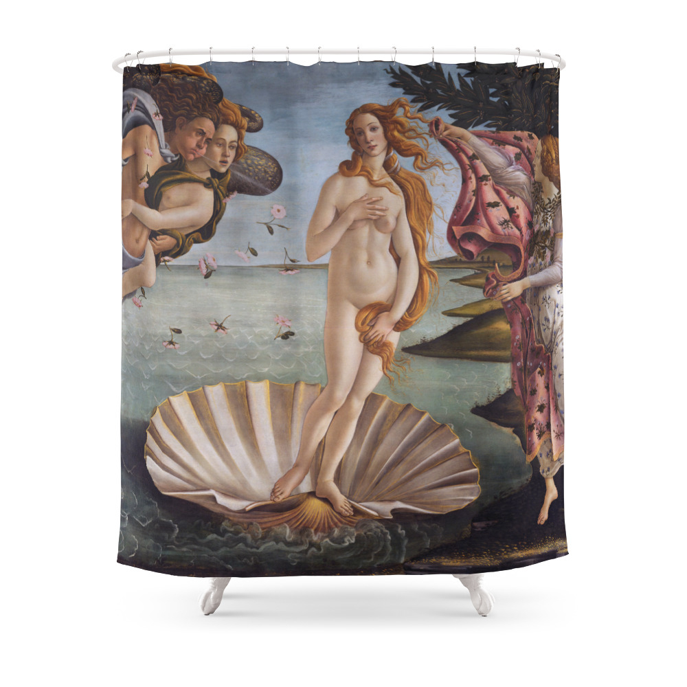 Sandro Botticelli The Birth Of Venus 1485 Artwork For Prints Posters Tshirts Men Women Kids Shower Curtain by cloth-o-rama