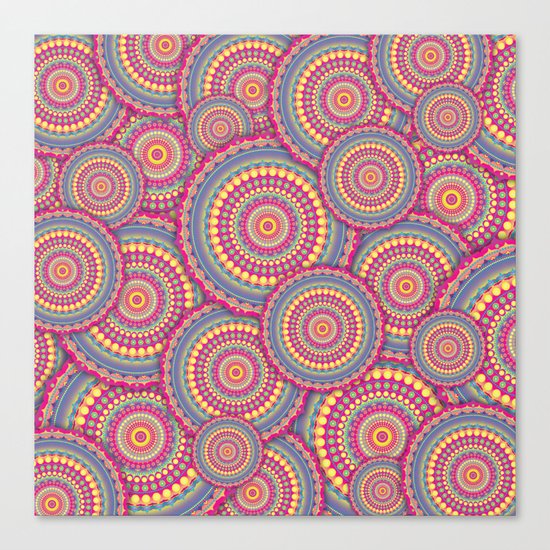 Pink Mandala Hippie Pattern Canvas Print