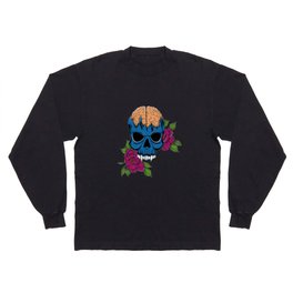 Skull with flowers Illustration Long Sleeve T-shirt
