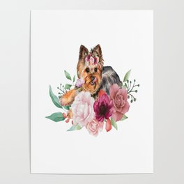 Flowers dog Poster