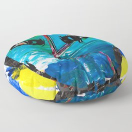 Afro Abstract woman face Floor Pillow
