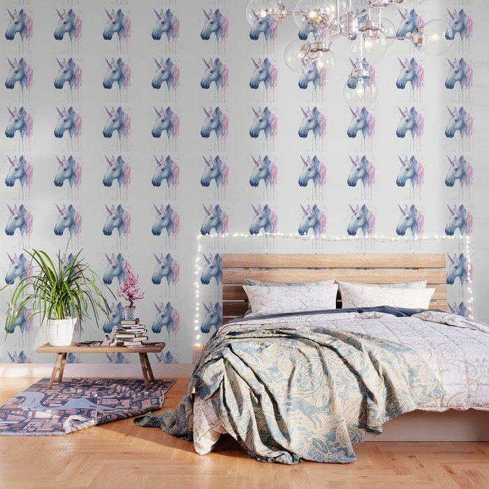 Blue Pink Unicorn Wallpaper