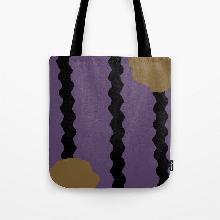 Purple and Black Tote Bag