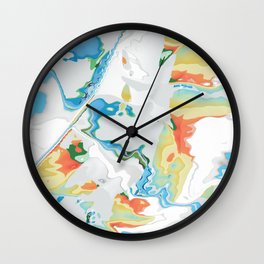 Eazy peazy painterly squeezy Wall Clock | White, Abstract, Painting, Marble, Clean, Light, Digital, Colorwave, Texture, Pattern 