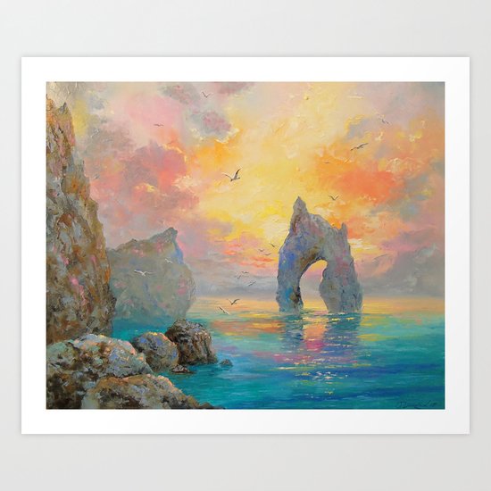 Rocks on the sea Art Print
