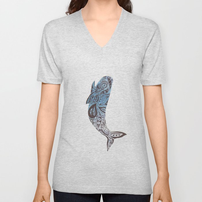 Whale  V Neck T Shirt