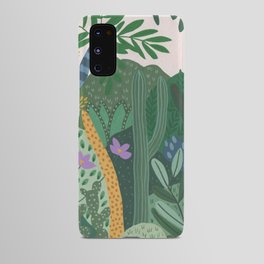 jungle with purple flowers Android Case