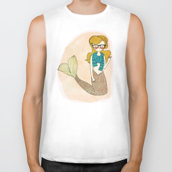 Hipster Mermaid Biker Tank