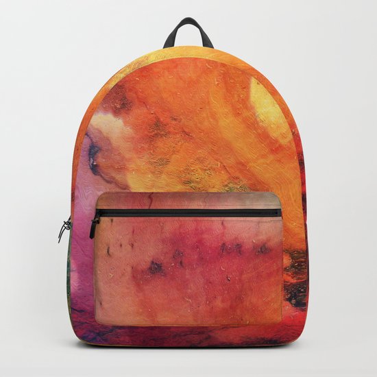 A leaf In The Wood Aflame Abstract Backpack