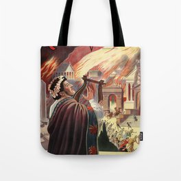 Quo Vadis Nero Sings While Rome Burns Old Movie  Tote Bag