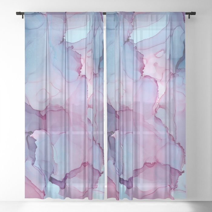 Alcohol Ink - Dreamy Clouds Sheer Curtain