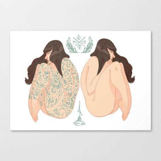 Tattoo vs No Tattoo = Equally beautiful Canvas Print