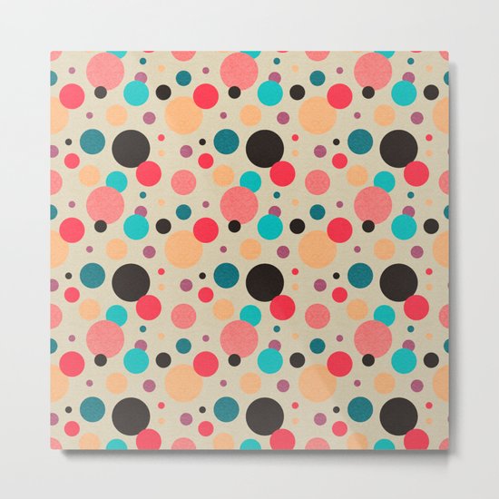 Multicolored Geometric Polka Dot Pattern Metal Print