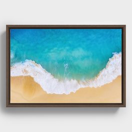 Beach - Turquoise - Sand  Framed Canvas