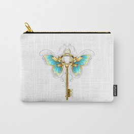 Golden Key with Butterfly Wings Carry-All Pouch