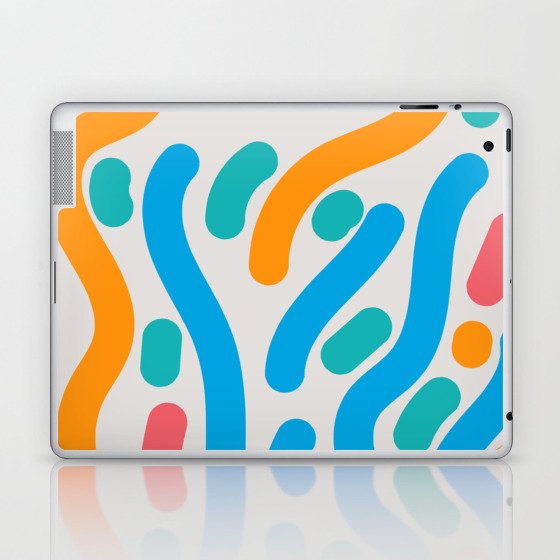 8   Abstract Shapes 220308 Digital Blob Organic Valourine Design  Laptop & iPad Skin