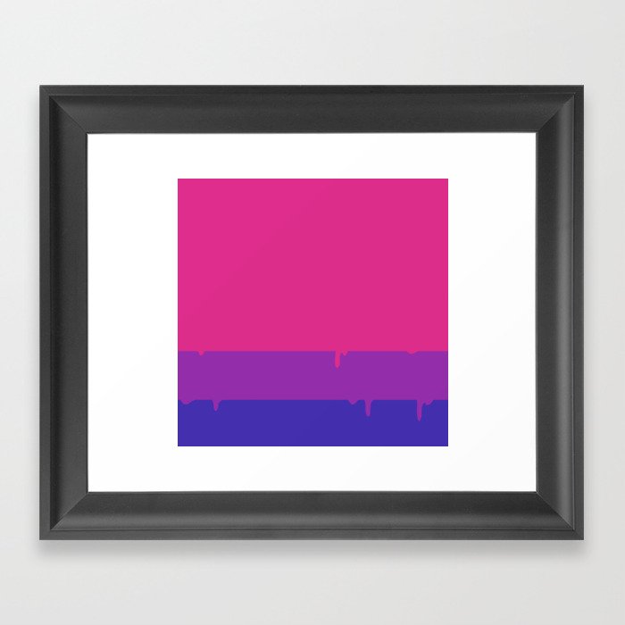 Bisexual Pride LGBTQ Flag Melting Framed Art Print